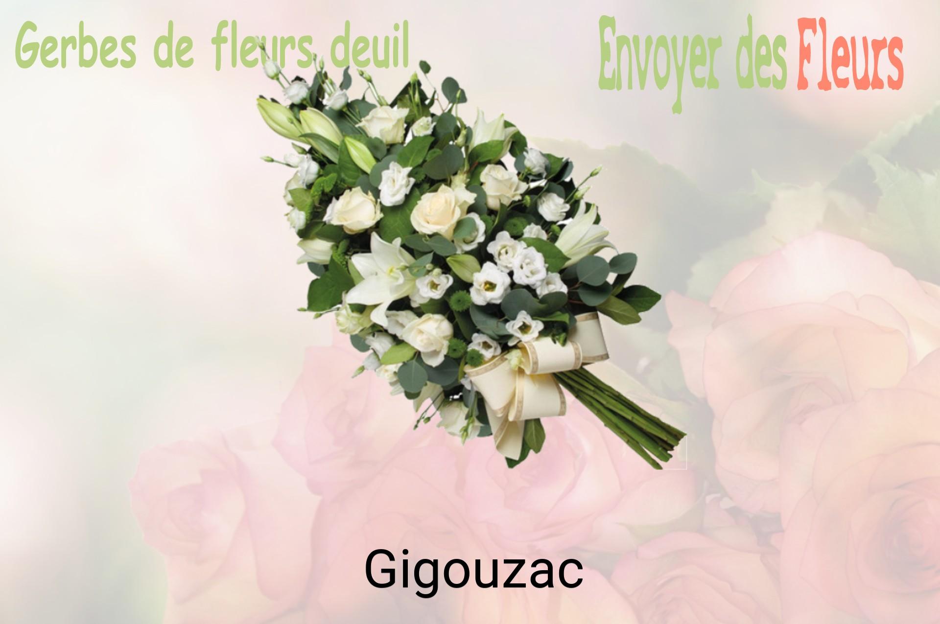 Gerbe de fleurs de deuil livrée à Gigouzac